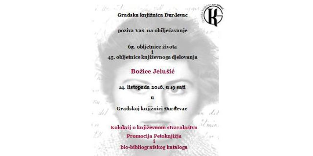 Božica Jelušić- obilježavanje 65. obljetnice života i 45. obljetnice književnoga djelovanja