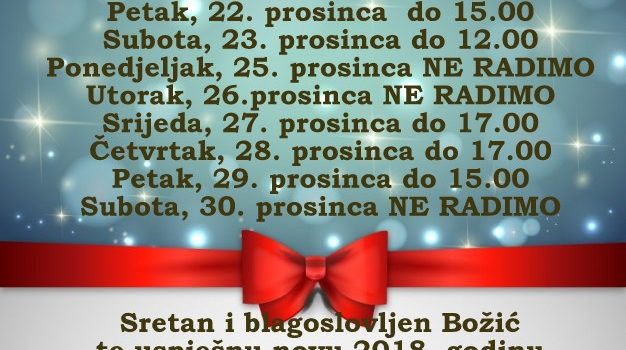 Radno vrijeme Gradske knjižnice Đurđevac