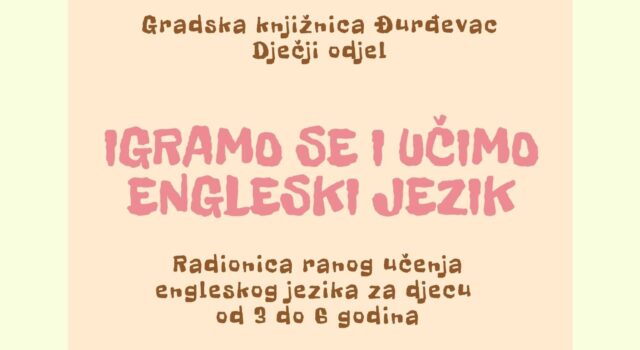 Besplatne radionice ranog učenja engleskog jezika