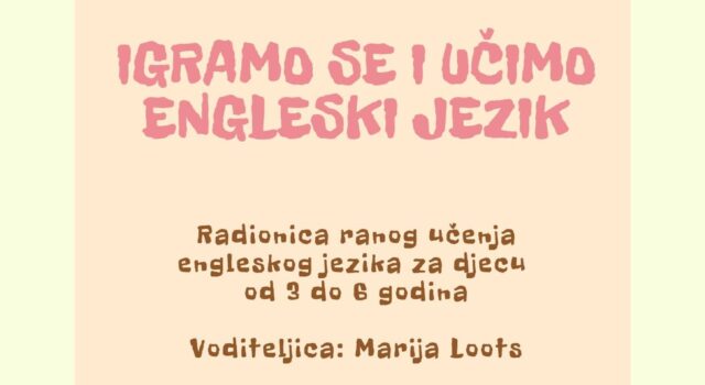 Besplatne radionice ranog učenja engleskog jezika