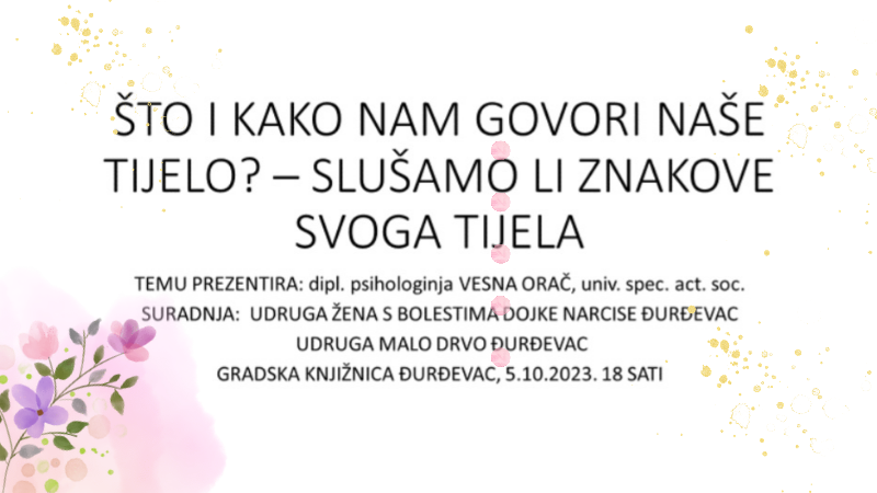 Edukativno psihološko predavanje pod nazivom “Što i kako nam govori naše tijelo?”