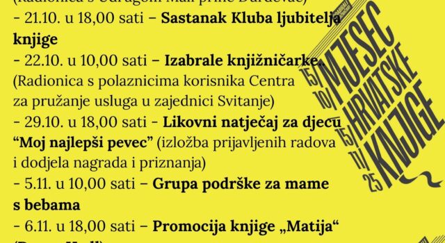 Počinje Mjesec hrvatske knjige 2025.
