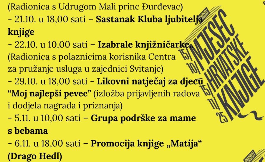 Počinje Mjesec hrvatske knjige 2025.